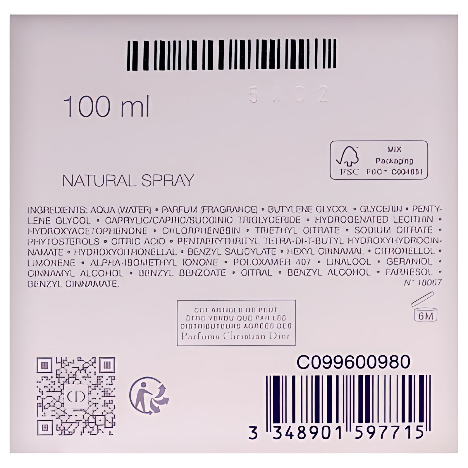 Christian Dior Jadore Parfum Deau for Women - 3.4 oz EDP Spray